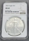 2023 $1 American Silver Eagle Coin - NGC MS69 Graded - 1oz Fine Silver