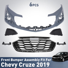 Front Bumper Cover Assembly Grille Kit Grill Fit For 2019 Chevy Cruze 6pcs