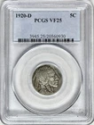 1920 D BUFFALO NICKEL PCGS VF25