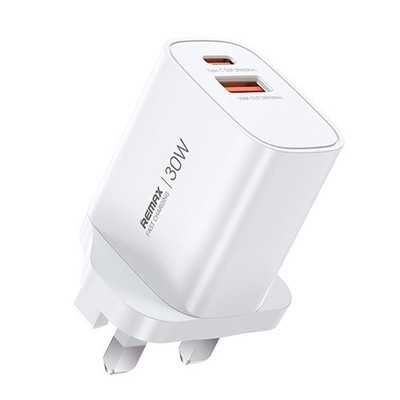 Schnellladegerät REMAX U187 30W USB GaN Type-C UK (weiß)