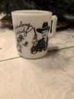 Vintage Hopalong Cassidy 1950s Hazel Atlas Milk Glass Mug Cup Black