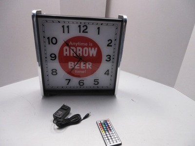 Arrow Beer LED light up Advertising wall clock Brand New