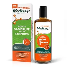 Medicasp Coal Tar Anti-Dandruff Shampoo, Treats Psoriasis, Itchy Dry Scalp 6 Oz