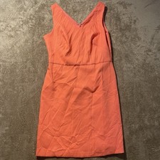 NWT Loft Dress Womens Size 6 Sheath Sleeveless Coral Vneck Casual Knee Length