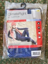 Cuddl Duds Base Layer Leggings  Climate Right Sz Large Blue NWT