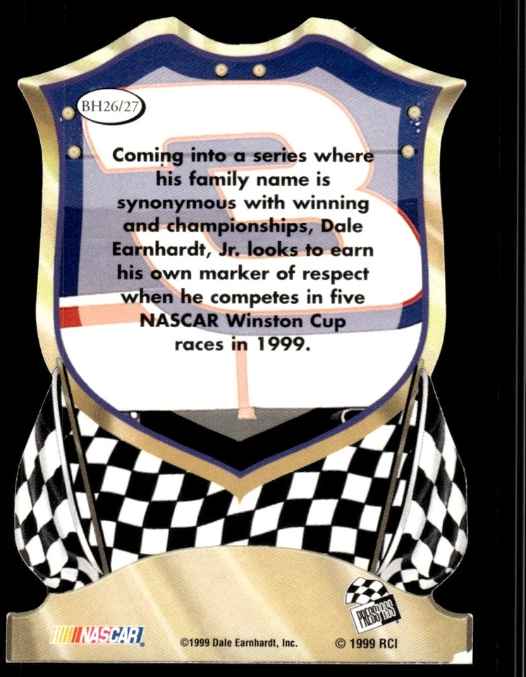 1999 Press Pass Badge of Honor Die Cut Dale Earnhardt Jr #BH26 - Image 2 of 2