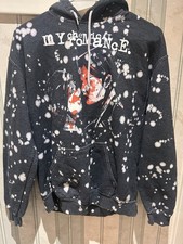 My Chemical Romance Band Hoodie Mens Medium Gray Paint Splatter Pattern