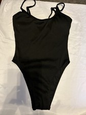 Women s Black Size Small 1 Pc Swimsuit Black Adjustable Strap Removable Pads