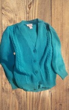 JET SET VTG NOS GIRLS SWEATER CARDIGAN FROM THE 1980'S Size 14