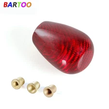 JDM Universal Red Carbon Fiber Automatic Car Gear Shift Knob Shifter 5 6 Speed