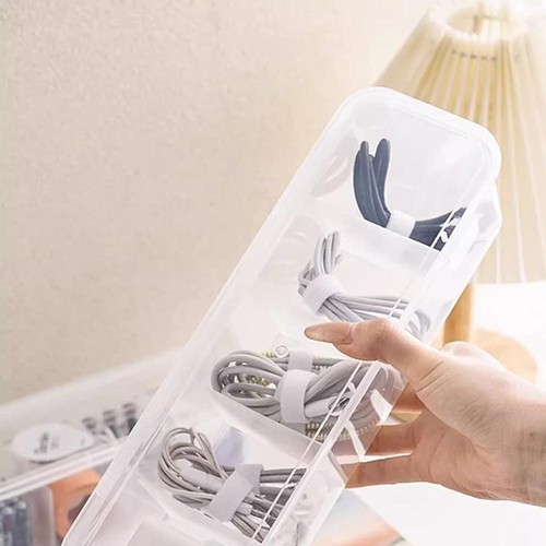 USB Charger Data Cable Power Cord Storage Box Desktop Box Organizer UK Lid X5A4 - Photo 7/12