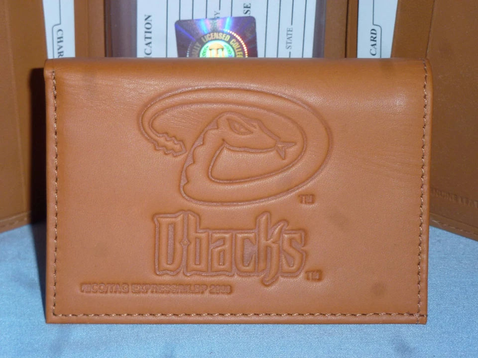 ARIZONA DIAMONDBACKS   Leather TriFold Wallet   NEW!    tan bb - Image 2 of 4