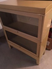 Detroit Arsenal Mid Century Modern Industrial Glass And Metal Barrister Bookcase