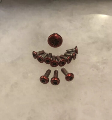 Translucent Red Screws For Ontario Rat 2 Knife Pivot Scale Pocket Clip 12pcs