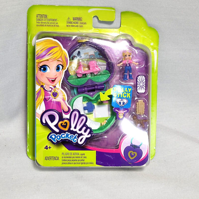 Polly Pocket Doll Compact Scooter Skateboard Stick Heart Charm Dog  2018 NIP