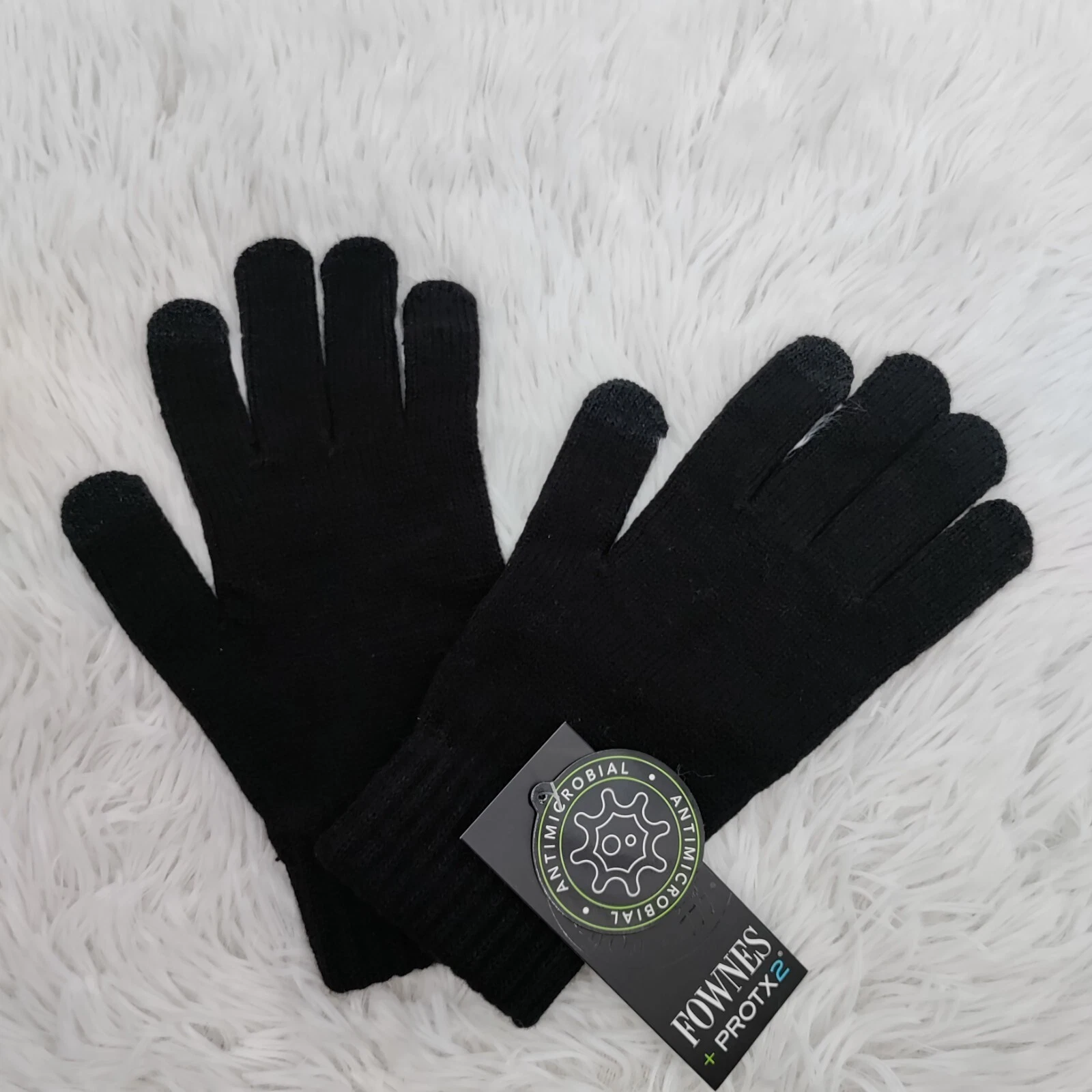 New Fownes PROTX2 Antimicrobial Knit Tech Gloves One Size Women Black