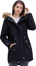 Royal Matrix Women's Winter Coats Fleece Lined Parka Jacket Hooded Long Winter W