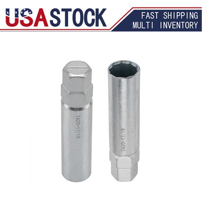 2PCS TA20-17/19 10-Spline Lug Nut Tool Key, Passenger w/ 17mm & 19mm Hex Drive