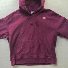 Vtg Champion Reverse Weave Hoodie Youth XL Sweatshirt BLANK Pullover Burgundy
