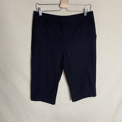 Et Vous Ladies Black Trousers Cropped 3/4 Length Size 12 W32