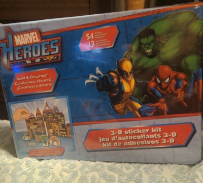 Marvel Heroes 3-D Sticker Kit Build and Decorate Very Rare Sealed Brand New