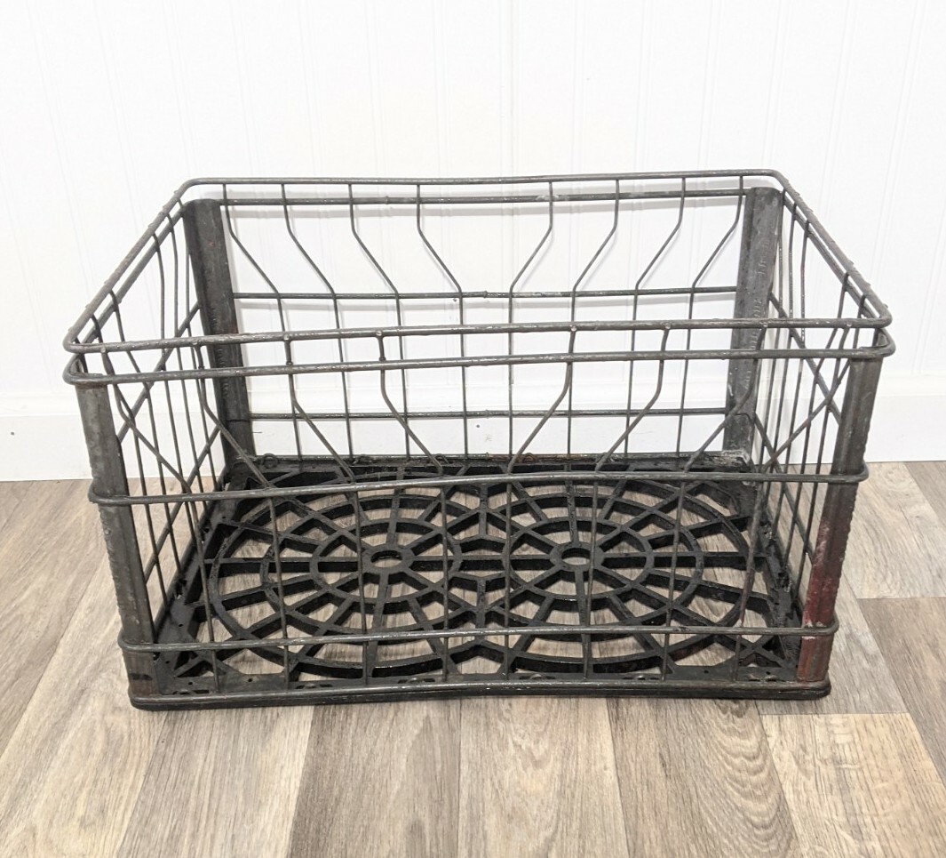 テント・タープ Vtg wire l milk crate USA 70's Vintage 1970's Metal Wire Milk Dairy Crate Coble 12 80