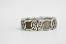 Celtic ring knot thumb band sterling silver women girls Size 6.75