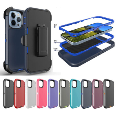 Heavy Duty Defender Rugged Holster Case for iPhone 15/15 Plus/15 Pro/15 Pro Max