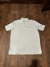 Peter Millar Summer Comfort Polo Shirt Mens XL White Cocktails Water Color