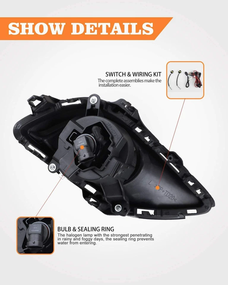 Kit de faros antiniebla de parachoques transparentes con arnés de cableado para Mazda CX-9 2013 2014 2015 Foto 4 de 4