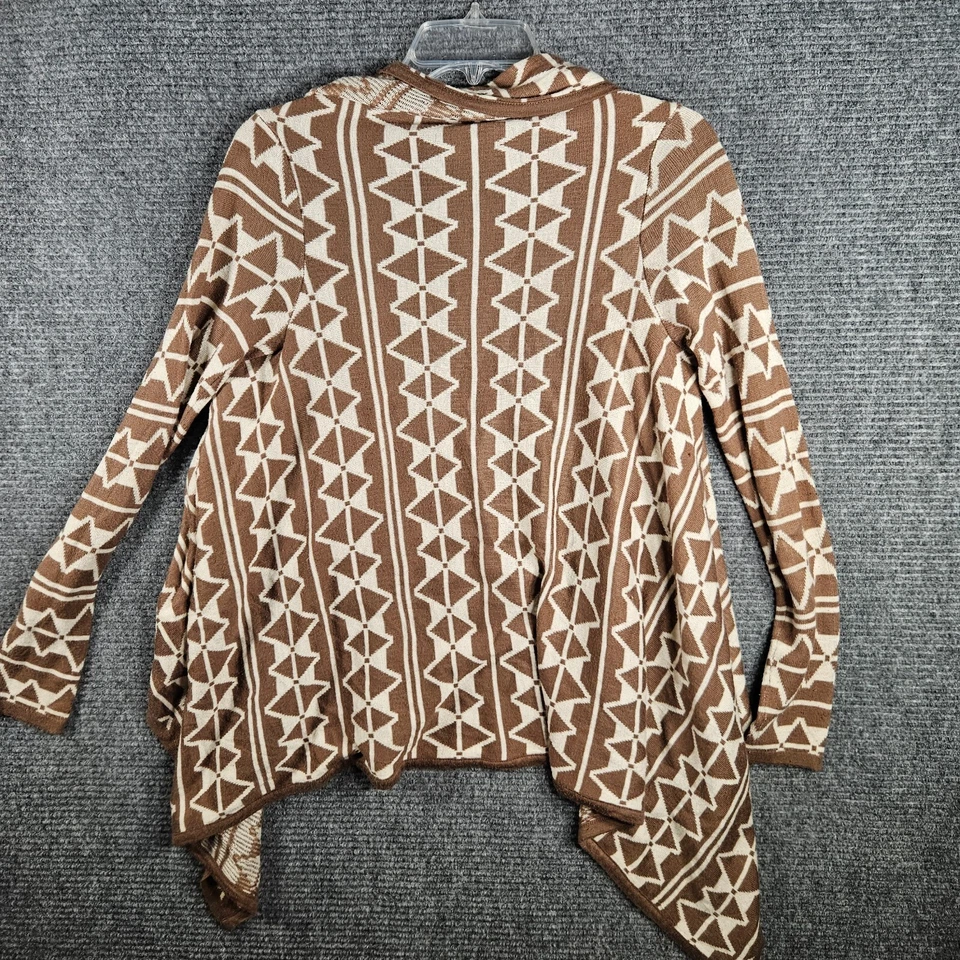 Red Camel Long Cardigan Vest Open Front Aztec Multi Colored Shawl Collar Small - Image 3 of 3