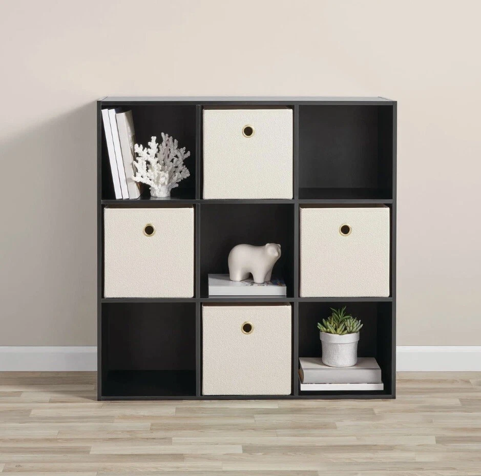 Organizador de almacenamiento Mainstays 11" 9 cubos, negro Foto 2 de 4