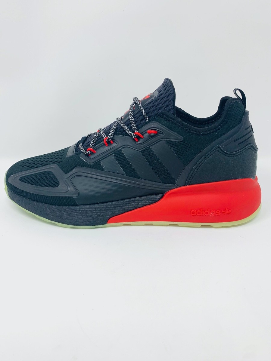 Men Adidas ZX 2K Boost 'Black Scarlet' Red Running Gym Lifestyle