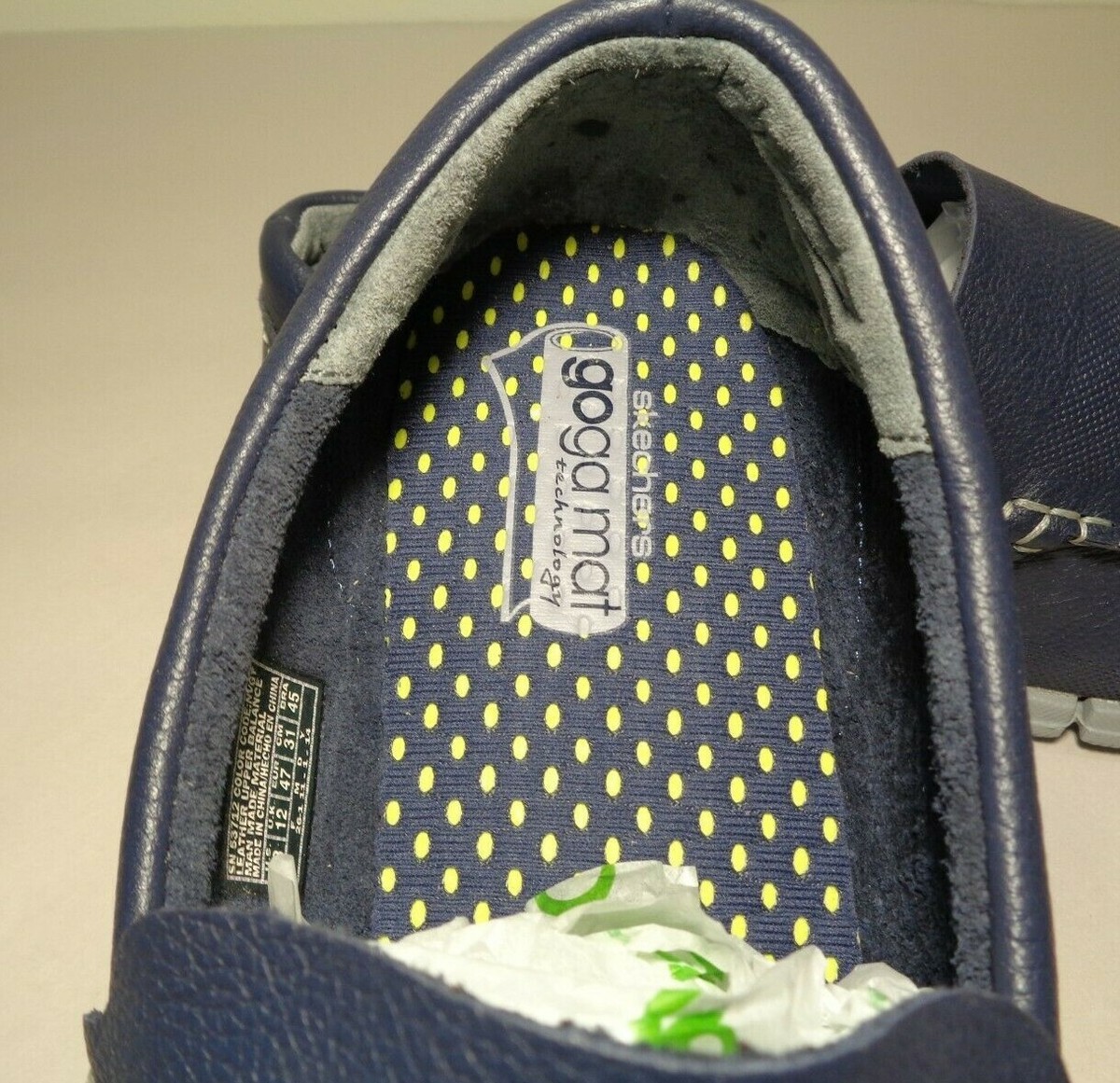 Skechers Size 13 ON THE GO BIONIC MOC Blue Leather Loafers 