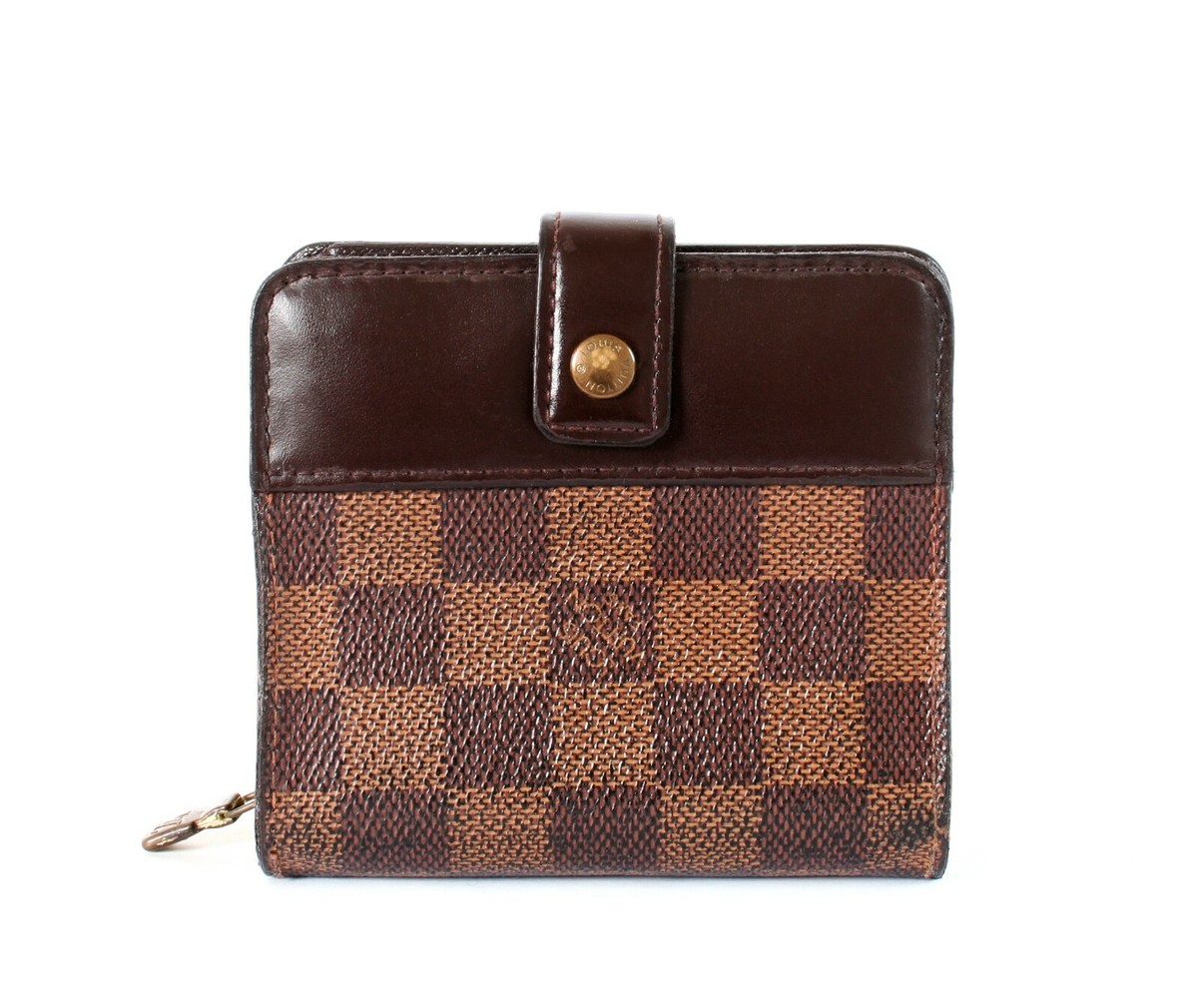 Louis Vuitton Damier Ebene Canvas Compact Zippy Wallet Louis