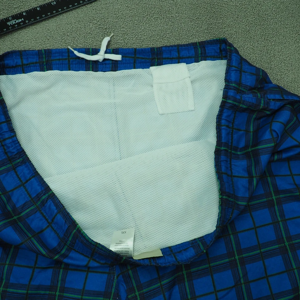 Bañador Hawaiian Authentics para hombre talla 2XL azul verde forro de malla a cuadros Foto 4 de 4