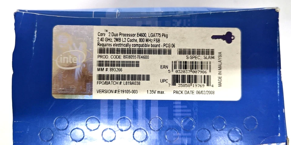 Intel Core 2 Duo E4600 2.4GHz Dual-Core (BX80557E4600) Processor - Image 3 of 4