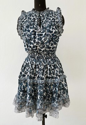 BERENICE PRINTED DRESS, OFFWHITE SIZE S/36, 4A