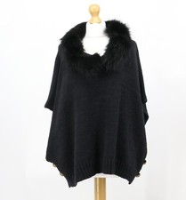 Lanvin Knit Womens Pullover Removable Fur Black Uk L Em