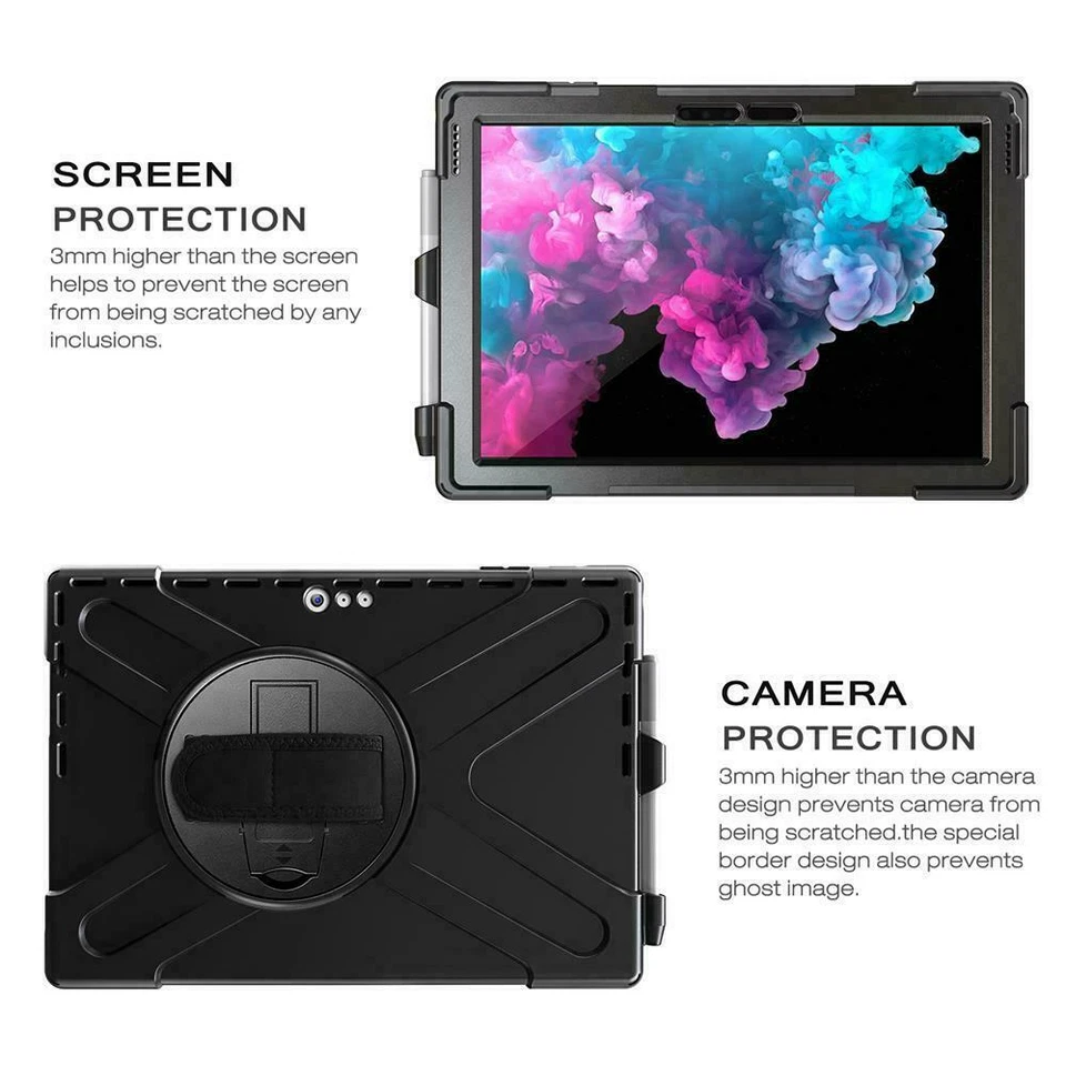 Rugged Hybrid Shockproof Hard Case Cover For Microsoft Surface Pro 4 Pro 5 Pro 6 - Image 4 of 4