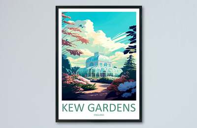 Kew Gardens Reisedruck Wandbild Kew Gardens Wandbehang Wohndeko Kew Garden