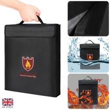 Fireproof Pouch Waterproof Document Bag File Envolope Safe Storage Cash Box UK