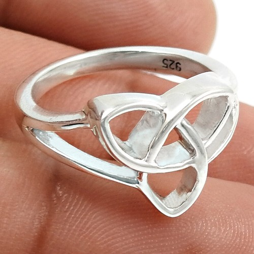 Solid 925 Sterling Silver Celtic Knot Handmade Ring Jewelry Wedding Ring For Her - Picture 6 of 11