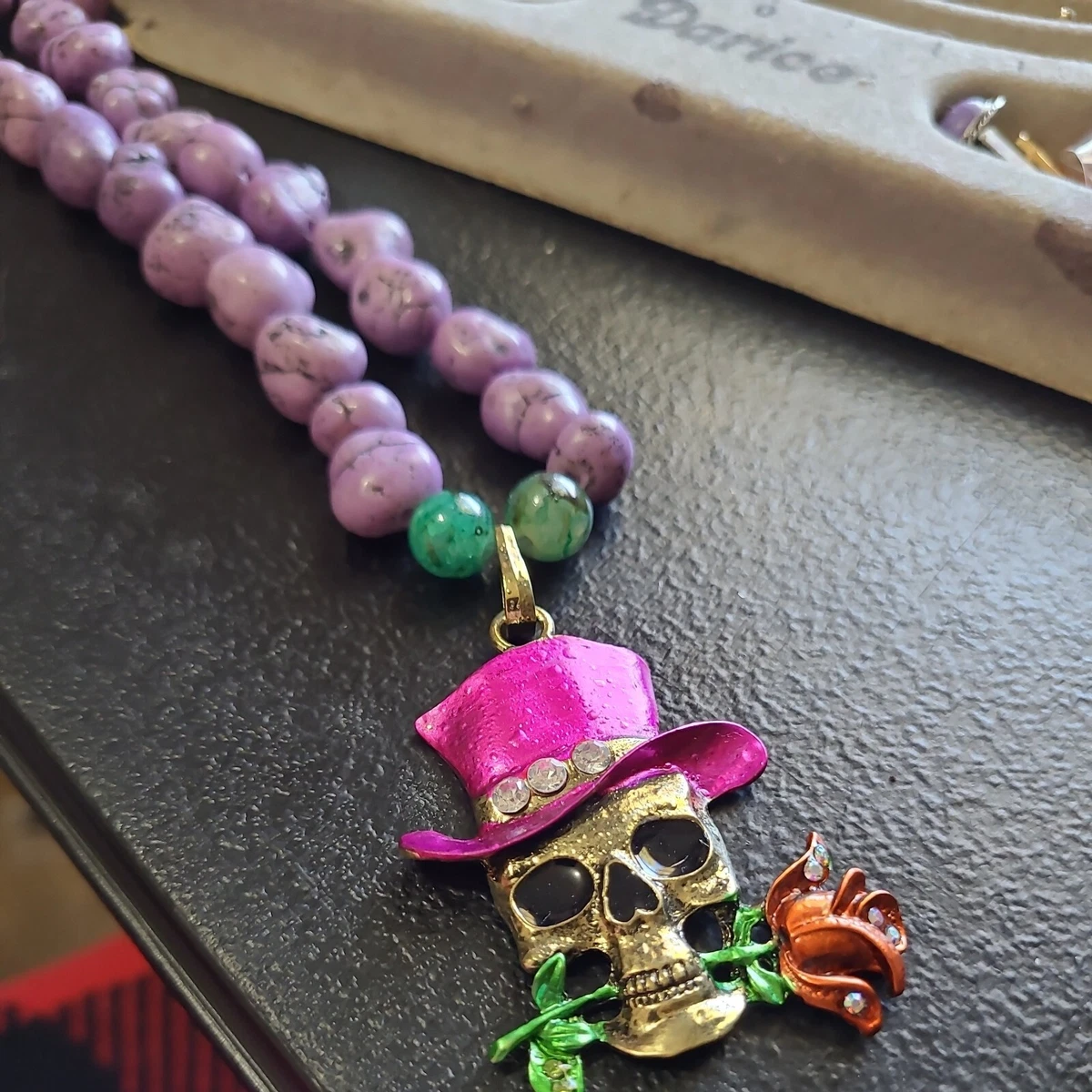 Turquoise skull necklace deals