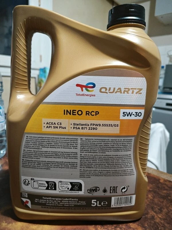 Huile Automobile TOTAL QUARTZ INEO RCP 5W30 / 5 Litres / ACEA C3 / API SN Plus - Photo 3/3
