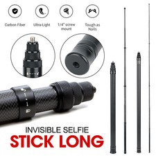 Invisible Selfie Stick 3m Long Carbon Fiber For Insta360 Adjustable Sport Camera