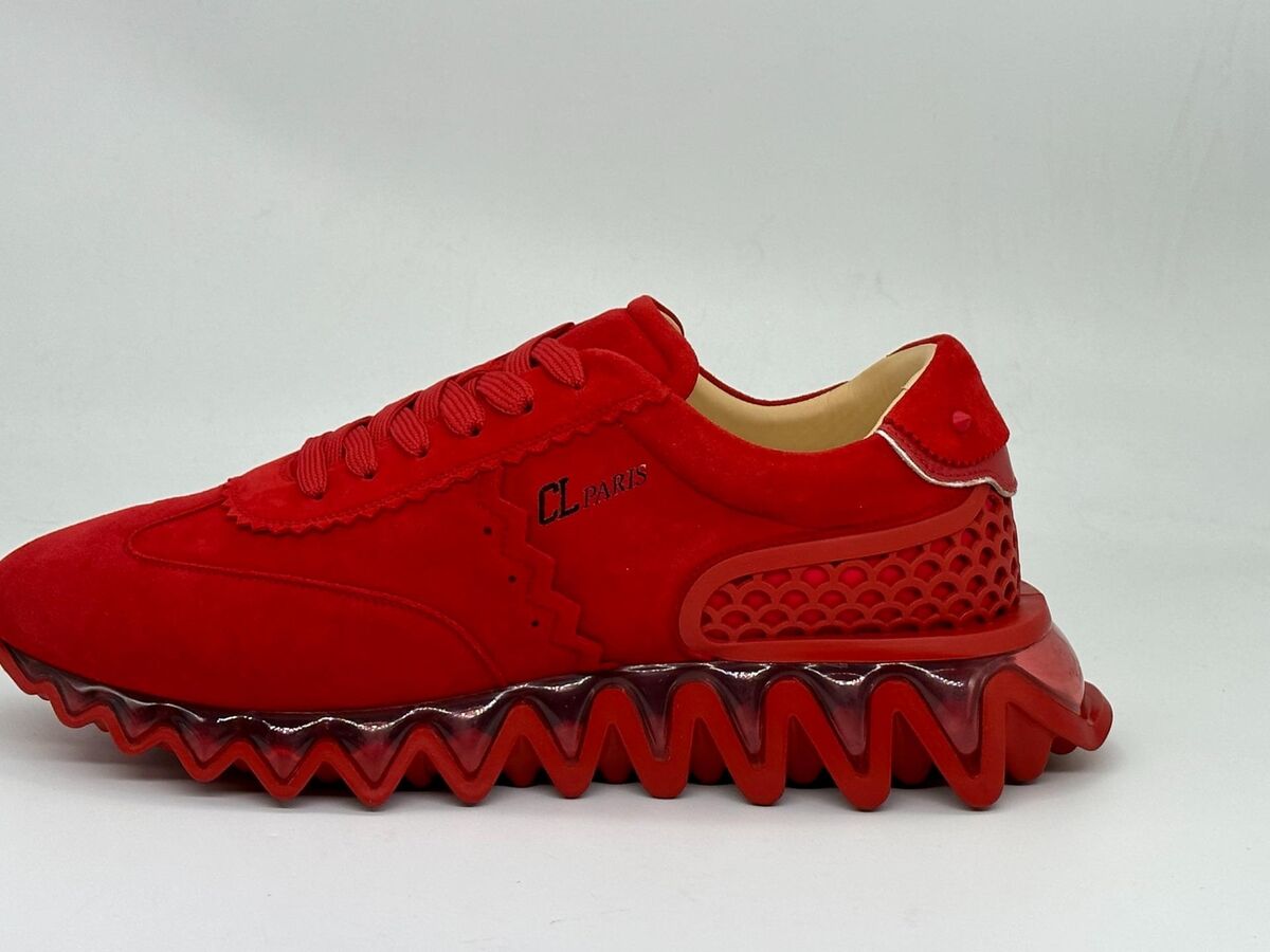 Christian Louboutin LOUBISHARK Mens Suede Low Top Sneakers Christian Louboutin LOUBISHARK Mens Suede Low Top Sneakers