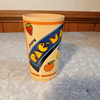 Pac-Man Midway Plastic Cup Tumbler DEKA 1980