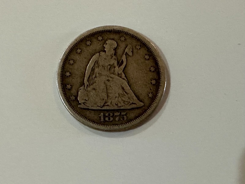 1875-S  Seated Liberty Twenty Cent Silver Coin Getting Rare (Set of 2)