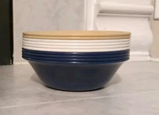 Set Of 10 Vtg Texas Ware Melamine Bowls- A2- Asst Colors :Blue,White, Brown-5.5"